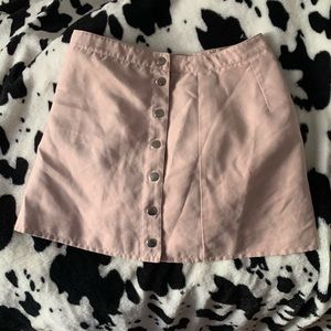 Pink Velvet Suede Mini Skirt